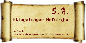 Stiegelmayer Nefelejcs névjegykártya